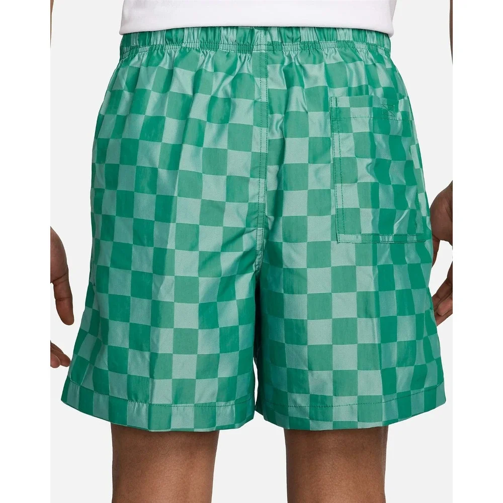 Nike Men's Club Flow Checkered Nylon Shorts Malachite Green‎ Size S FN3098-365